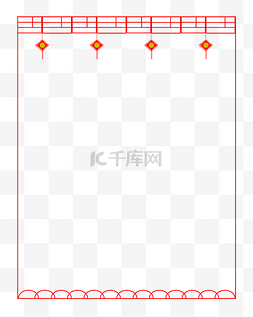 中国风中国结红色边框