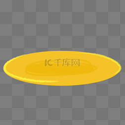 黄色餐具圆盘元素