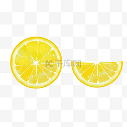 柠檬橙子图片_矢量手绘柠檬切片