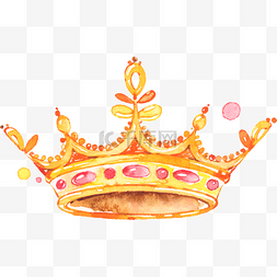 公主王冠图片_水彩手绘公主金色皇冠