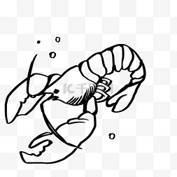 长猪尾巴图片_卡通手绘龙虾动画