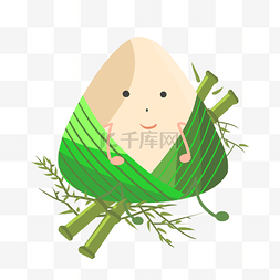 棕情端午节图片_绿色竹子粽子插图