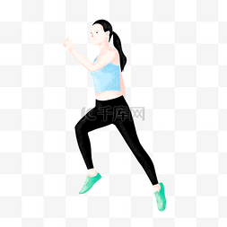 矢量女人跑步图片_跑步健身减肥锻炼身体扁平风矢量