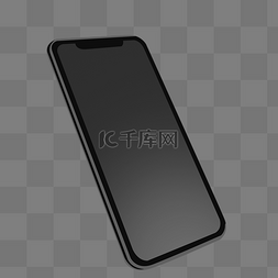 黑色全面屏精致手机模型PSD透明底