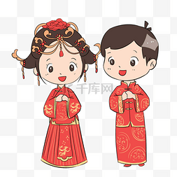 结婚中式图片_中式婚礼爱人夫妻问好