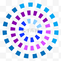 蓝色科技素材图片_彩色圆环数据