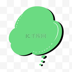 卡通手绘边框图片_绿色云朵形状创意对话框文本框