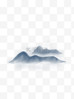 水墨中国风山图片_中国风水墨晕染远山素材