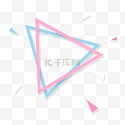 三角几何形状图片_简约三角几何边框元素