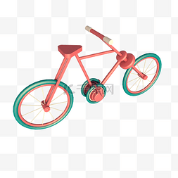 自行车彩色图片_C4D立体彩色脚踏自行车-2
