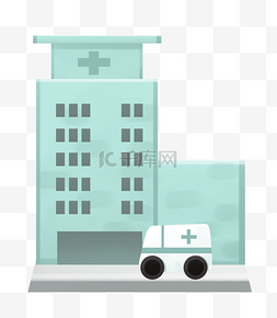 医院救护车就诊插画