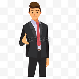 西装衬衫领带图片_穿着西装握手的职业男白领免扣图