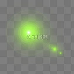 闪光扩散图片_绿色光效PSD透明底