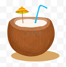 手绘海南椰子插画
