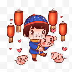 2019新年中国风小猪娃娃