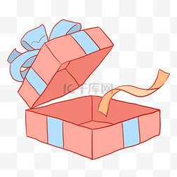 蓝色的盒子图片_打开的彩色礼盒插画