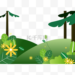 主题海报清新简约图片_矢量森林植物绿色主题边框