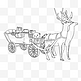 圣诞节线描雪橇车