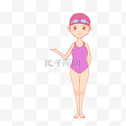游泳图片_纯手绘女跳水运动员
