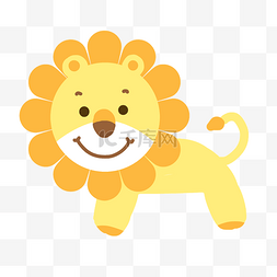 卡通动物黄色小狮子