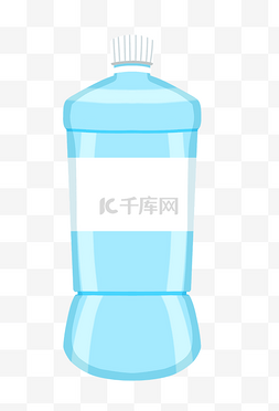 矿泉水png图片_手绘蓝色矿泉水瓶子