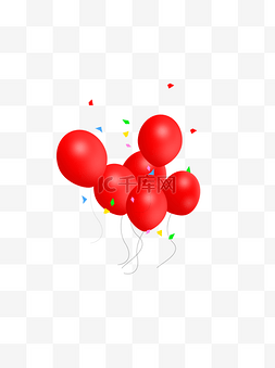 喜庆漂浮气球图片_红色气球之漂浮彩纸气球喜庆节日
