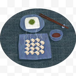 筷子吃饺子图片_冬至节气吃饺子葱花传统美食