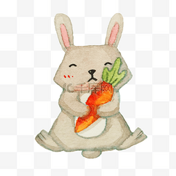 抱着的兔子图片_抱着胡萝卜的小兔子