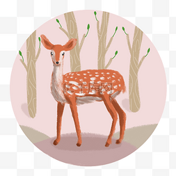 母鹿图片_惊蛰树林鹿