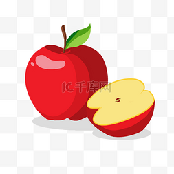 手绘水果红色苹果