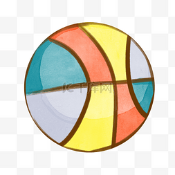 皮球彩色图片_彩色的篮球装饰插画
