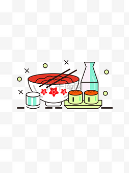 面条矢量面条图图片_卡通手绘日本美食小吃矢量图