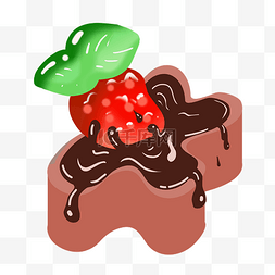 蛋糕店灯箱图片_美味草莓蛋糕插画