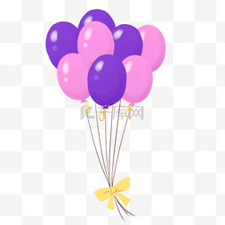 粉紫色图片_粉紫色手绘漂浮气球
