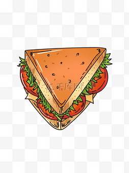 芝士片图片_手绘美食三明治设计元素