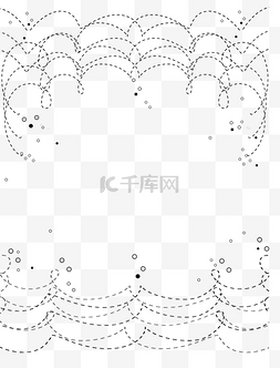 几何抽象黑白图片_黑白简洁通用海洋装饰边框