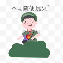 安全小学生图片_安全教育表情包不可随意玩火人物