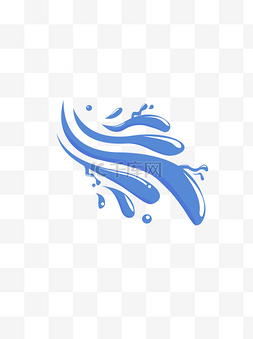 水流图片_水流水滴元素之卡通蓝色流体