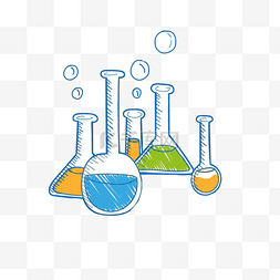 化学紧致图片_化学课实验试管手绘插画