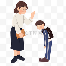 服装logo图片_彩色学生向老师鞠躬元素