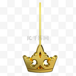 大气配图图片_女王节王冠C4D精致金色金属挂饰