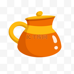 橘黄色茶壶
