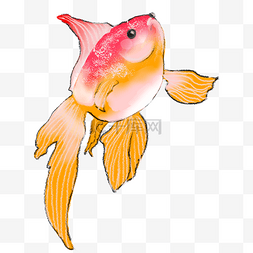 彩色水墨金鱼