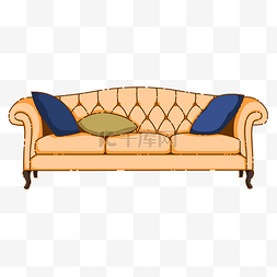 家居欧式沙发图片_卡通Meb风格欧式三人沙发免抠图