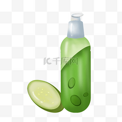 绿色的芦荟胶补水液插画