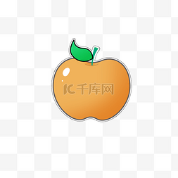 水果类装饰图案圆橙苹果