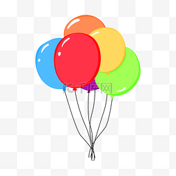 彩色气球图片_手绘彩色卡通气球