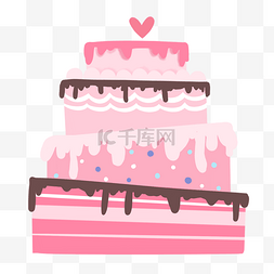 翻糖蛋糕图片_多层粉色翻糖蛋糕