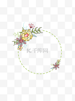 小碎花图片_矢量手绘小碎花植物边框