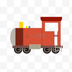 橙色复古火车插画